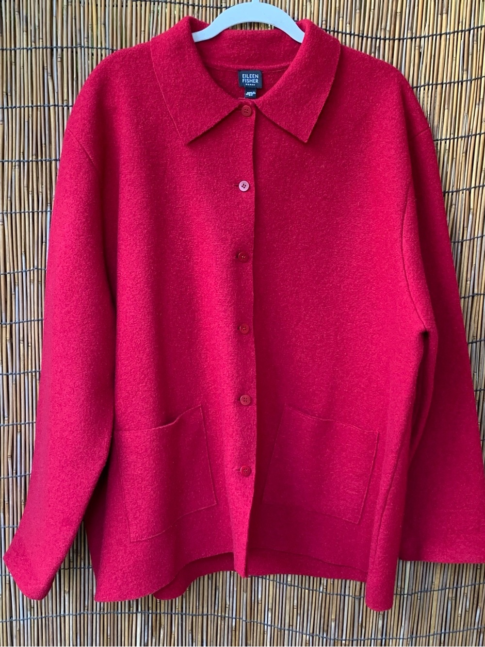 Eileen Fisher Red Wool Jacket 3X